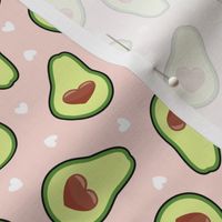 avocado love - heart avocado valentine - pink - LAD21