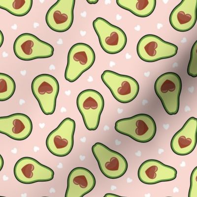 avocado love - heart avocado valentine - pink - LAD21