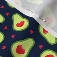 avocado love - heart avocado valentine - navy - LAD21