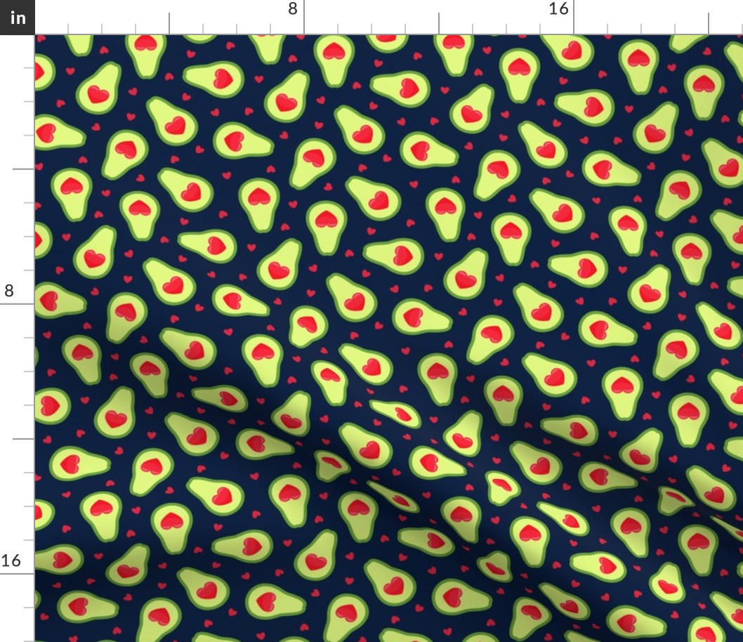 avocado love - heart avocado valentine - navy - LAD21