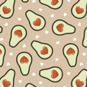 avocado love - heart avocado valentine - neutrals blush - LAD21