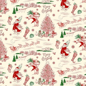 Christmas Toile-Red & Green