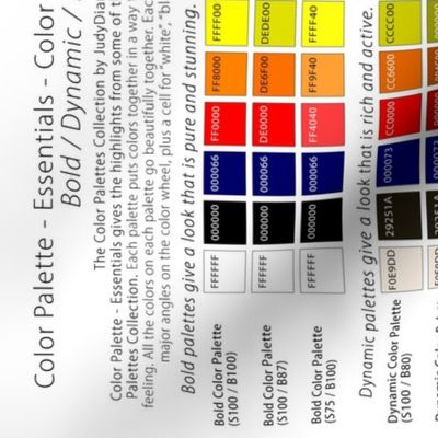 Solid Fabric Plain Fabric Color Palette - Essentials - Color Chart Color Wheel Map With HEX Codes - black, blue, brown, green, gray, orange, pink, purple, red, white, yellow