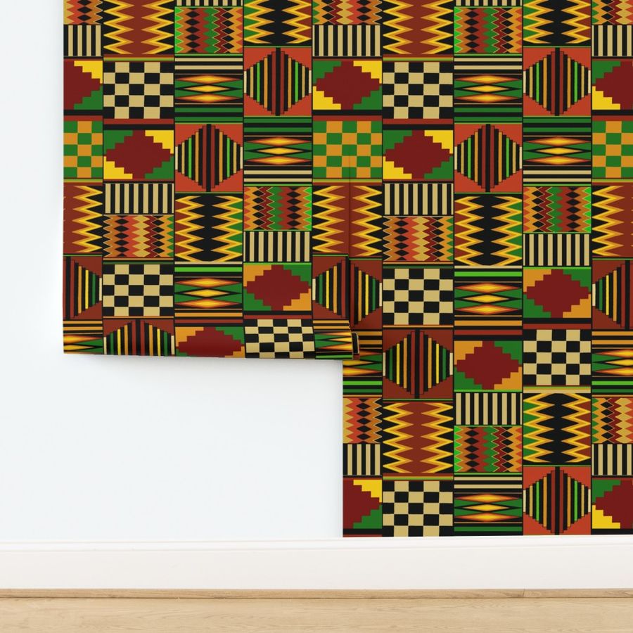 African Kente Cloth - Faux Quilt - 24"x36" Design 1227716