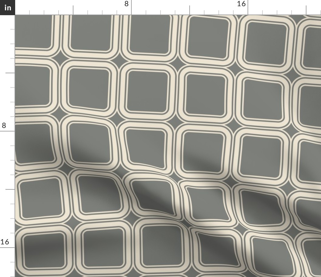 Vintage squares repeat pewter grey Wallpaper