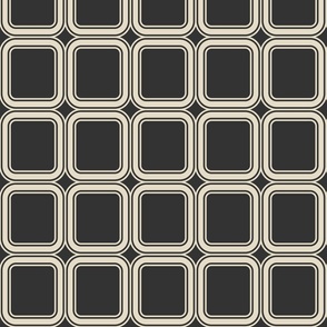 Vintage squares repeat anthracite black Wallpaper