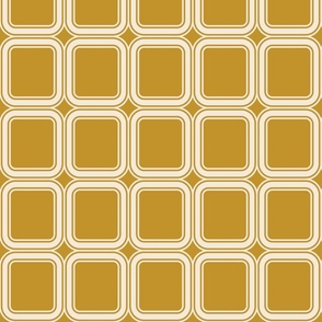 Vintage squares repeat mustard yellow Wallpaper