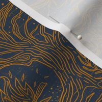 Autumn moon - Spoonflower navy and Spoonflower desert sun