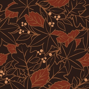 Brown and Reddish brown Leaves Overall pattern. 