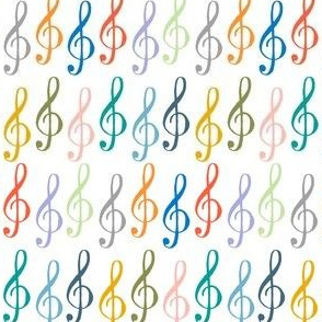 treble clef - rainbow