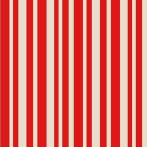 red stripes on cream background