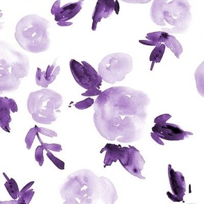 Amethyst rose garden on lake Como - watercolor florals - painted bloom for modern home decor bedding nursery a628-3