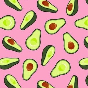 Avocados - avo on hot pink - food - LAD21