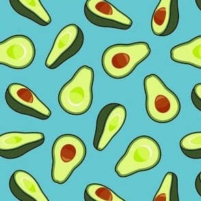 Avocados - avo on blue - food - LAD21