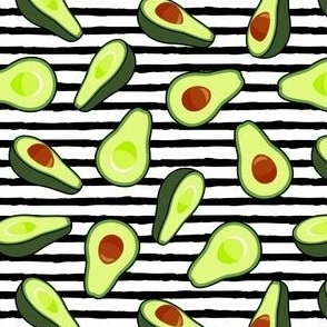 Avocados - avo on black stripes - food - LAD21