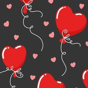 valentines day balloons - dark