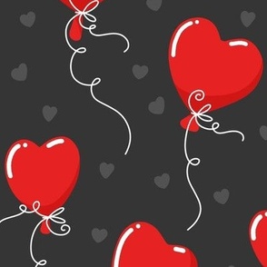 valentines day balloons - dark