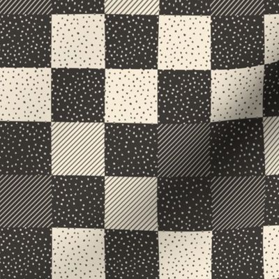 Small Scale - Buffalo Check - Crazy Terrazzo - Charcoal Near Black and Cream