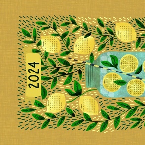Updated 2024 - lemon calendar - mustard 