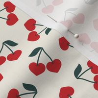 Heart Cherries - Valentine's Day Cherry  - red/cream - LAD21