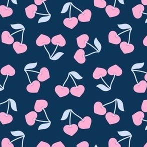Heart Cherries - Valentine's Day Cherry  - pink/dark blue - LAD21
