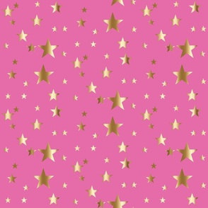 Gold stars on pink