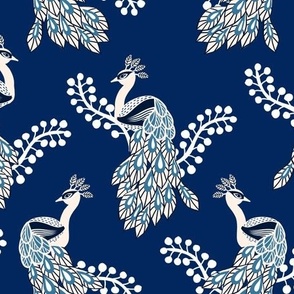 Freya Navy Blue Peacocks