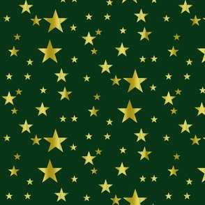 Gold stars on hunter green bay
