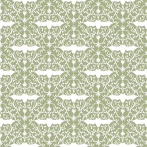 Victorian Gothic Bats - Light Green (Medium Scale)