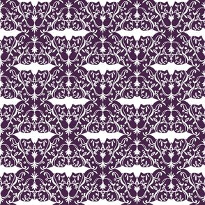 Victorian Gothic Bats - Purple (medium scale)