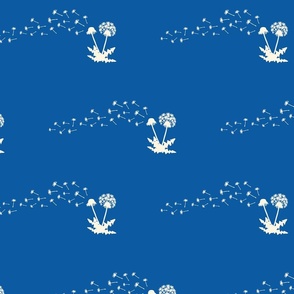 Dandelion seeds on Fancy Paper-Blue – littledogprintshop