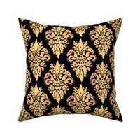 black gold damask pattern