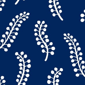 Freya Floral Fillers - Navy Large Scale