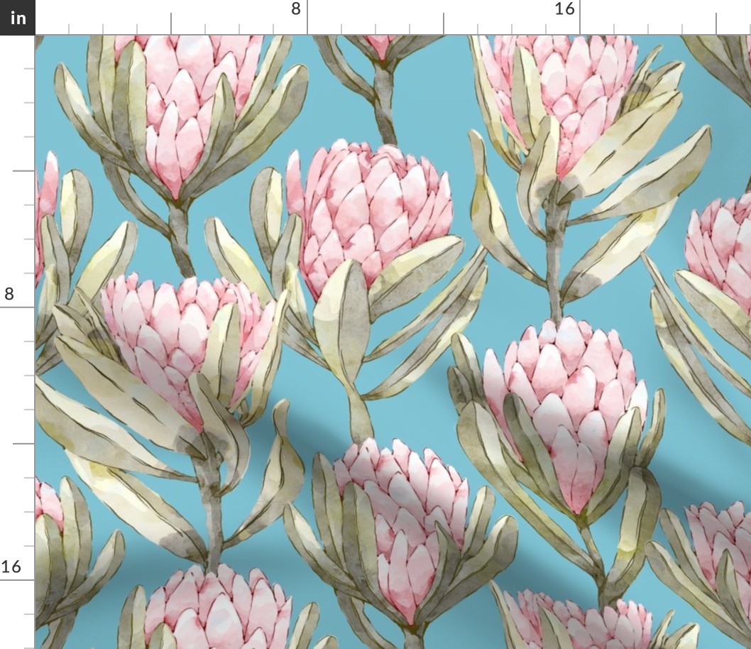 Protea Garden - Teal