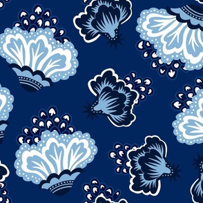 Freya Navy Floral Large Scale