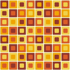 Retro Atomic square capsules yellow orange