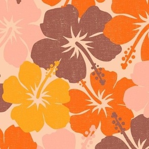 Vintage Hibiscus L - warm tones