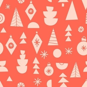 Abstract Christmas Red Pink - Small
