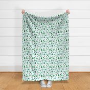 Mid-Century Christmas White Teal Green - Small