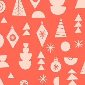 Abstract Christmas Red Pink