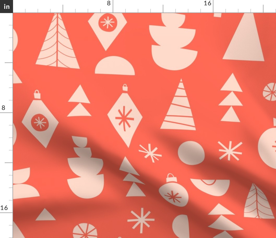 Abstract Christmas Red Pink