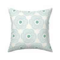 camellia/glass blue and green/medium