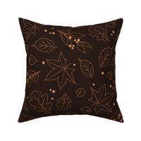 Brown Autumn Leaves Pattern