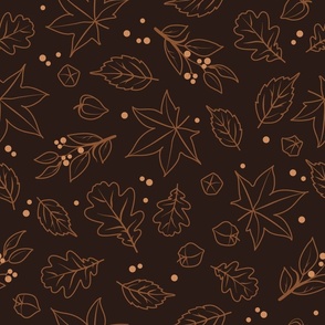 Brown Autumn Leaves Pattern