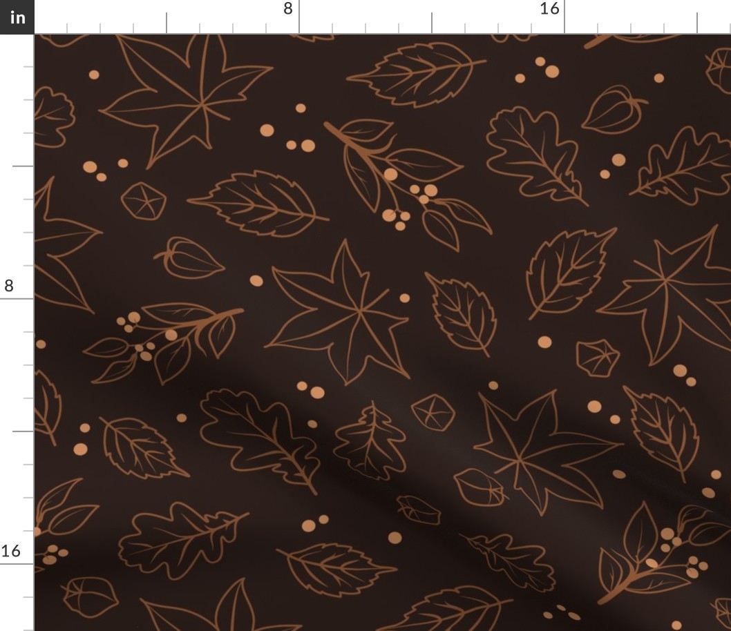 Brown Autumn Leaves Pattern