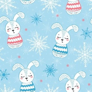 cute winter bunnies