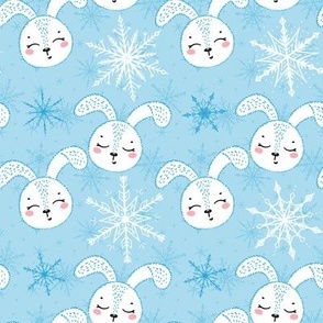 winter cute bunny faces