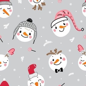 Cute snowman faces