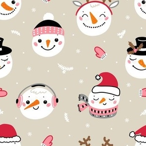 Cute snowman faces