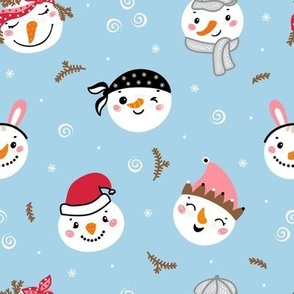 Cute snowman faces